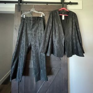 Lane Bryant Snake Print Crop Pants and Peplum Jacket Set